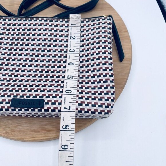 Fossil Messenger Bag Womens Medium Multicolor Leather Crossbody Purse - Picture 10 of 16